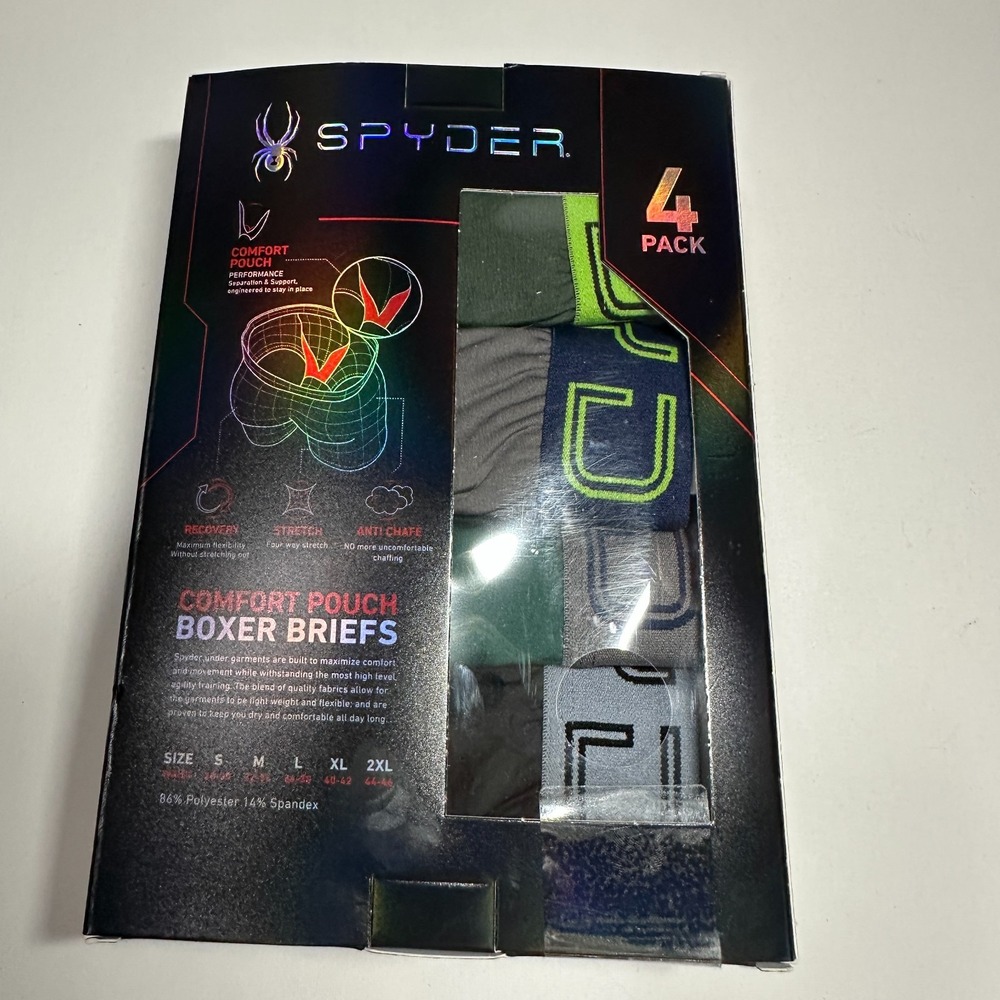 SPYDER Comfort‎ Pouch Boxer Briefs 4-Pack Men size Medium 32-34" NEW $90